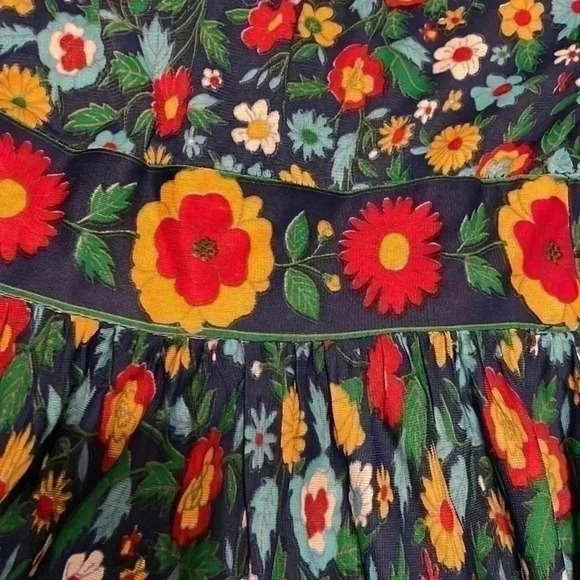 Fashioned by Patty vintage 60s polyester floral silky maxi dress small - Picture 4 of 5